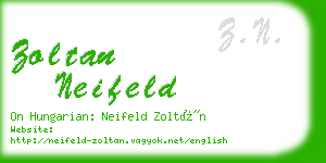 zoltan neifeld business card